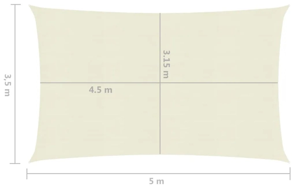 vidaXL Πανί Σκίασης Κρεμ 3,5 x 5 μ. από HDPE 160 γρ./μ²