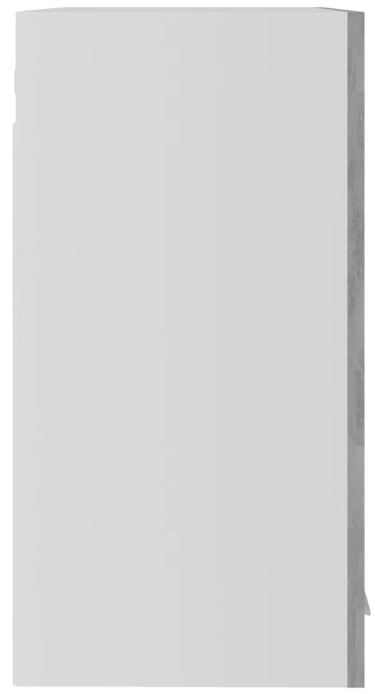 vidaXL Κρεμαστό Γυάλινο Ντουλάπι "Lyon" Γκρι Σκυρόδεμα 60x31x60 εκ. από Τεχνητό Ξύλο