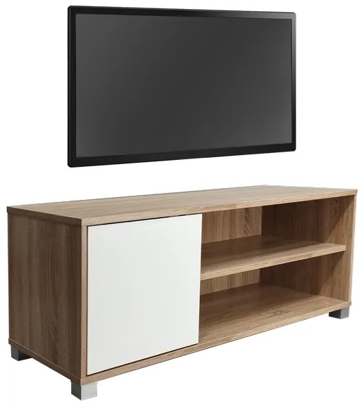 Έπιπλο τηλεόρασης Ellon pakoworld μελαμίνης sonoma-λευκό 120x40x41εκ.