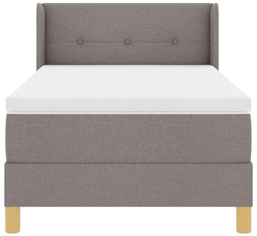 vidaXL Κρεβάτι με Ελατήρια με στρώμα Taupe 90 x 190 cm ύφασμα