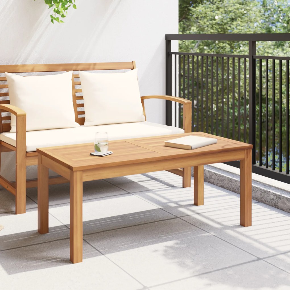 vidaXL Τραπέζι Κήπου Φυσικό 95 x 45 x 40 εκ Μασίφ ξύλο teak