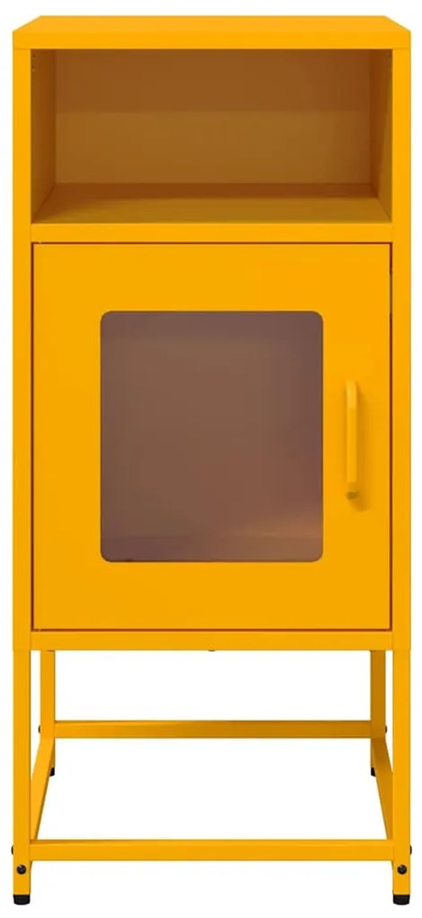 Κομοδίνο ντουλάπι μουστάρδας κίτρινο 36x39x78 cm - Κίτρινο