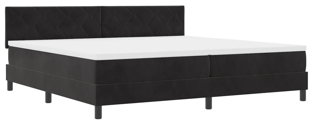 vidaXL Box Spring Bed με Στρώμα Μαύρο 200x200 εκ Βελούδο