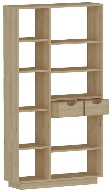 Βιβλιοθήκη με συρτάρια Dakin σε oak απόχρωση 80x25x190εκ 80x25x190 εκ.