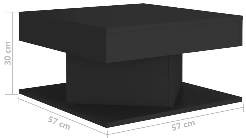 vidaXL Τραπεζάκι Σαλονιού Μαύρο 57 x 57 x 30 εκ. από Επεξ. Ξύλο