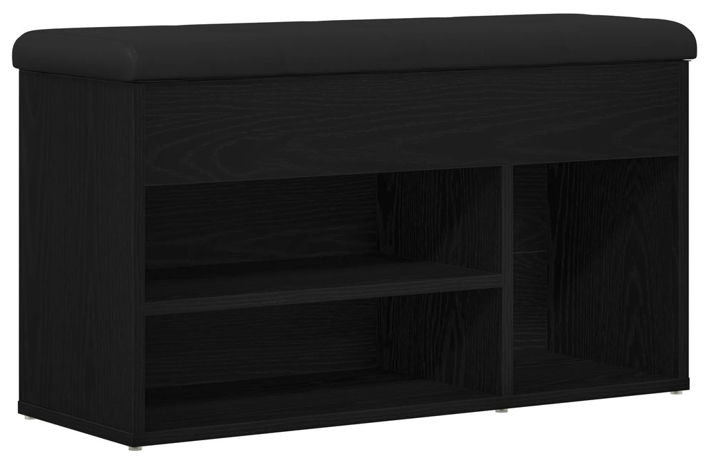 vidaXL Παγκάκι Αποθήκευσης Μαύρο Δρυς 80x30x45 εκ. Συνθετικό Ξύλο