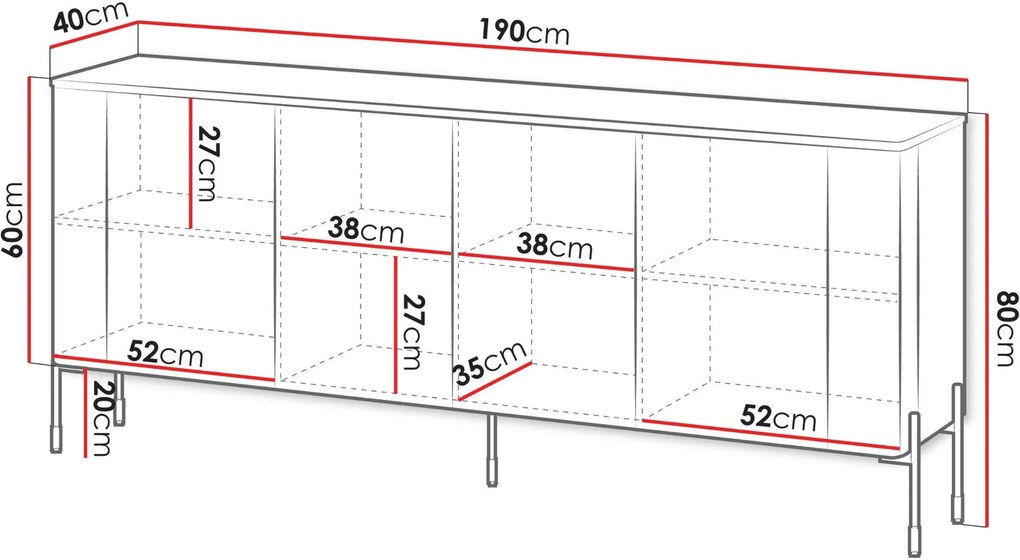 Μπουφές Vera 190-Mauro