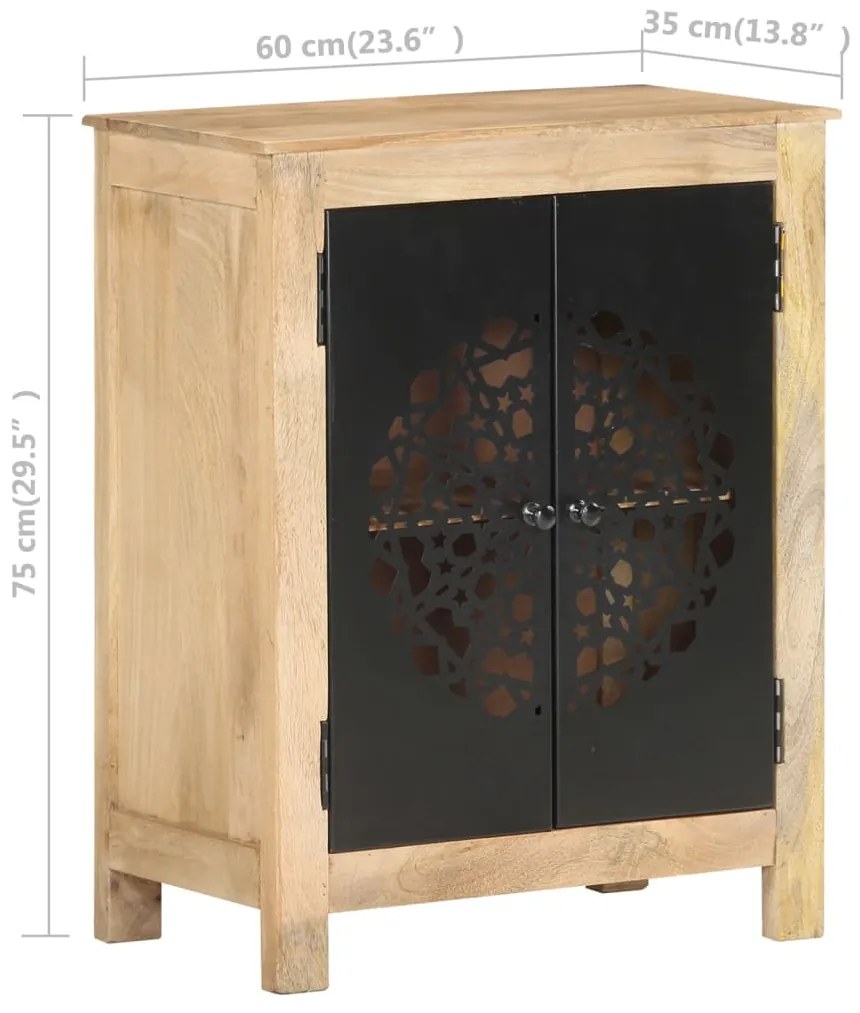 vidaXL Ντουλάπι 60 x 35 x 75 εκ. από Μασίφ Ξύλο Μάνγκο