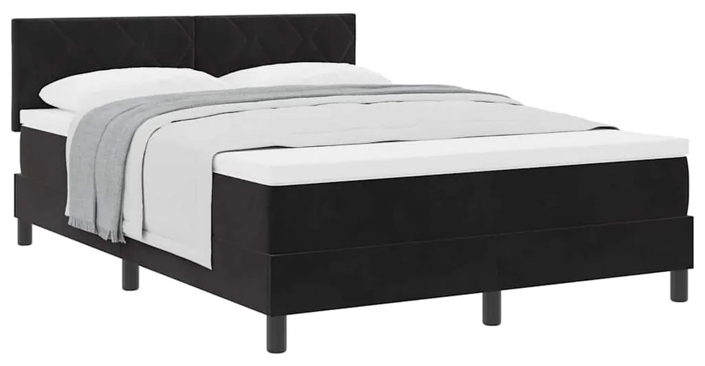 vidaXL Κρεβάτι με Ελατήρια και Στρώμα Μαύρο 140 x 190 cm ύφασμα