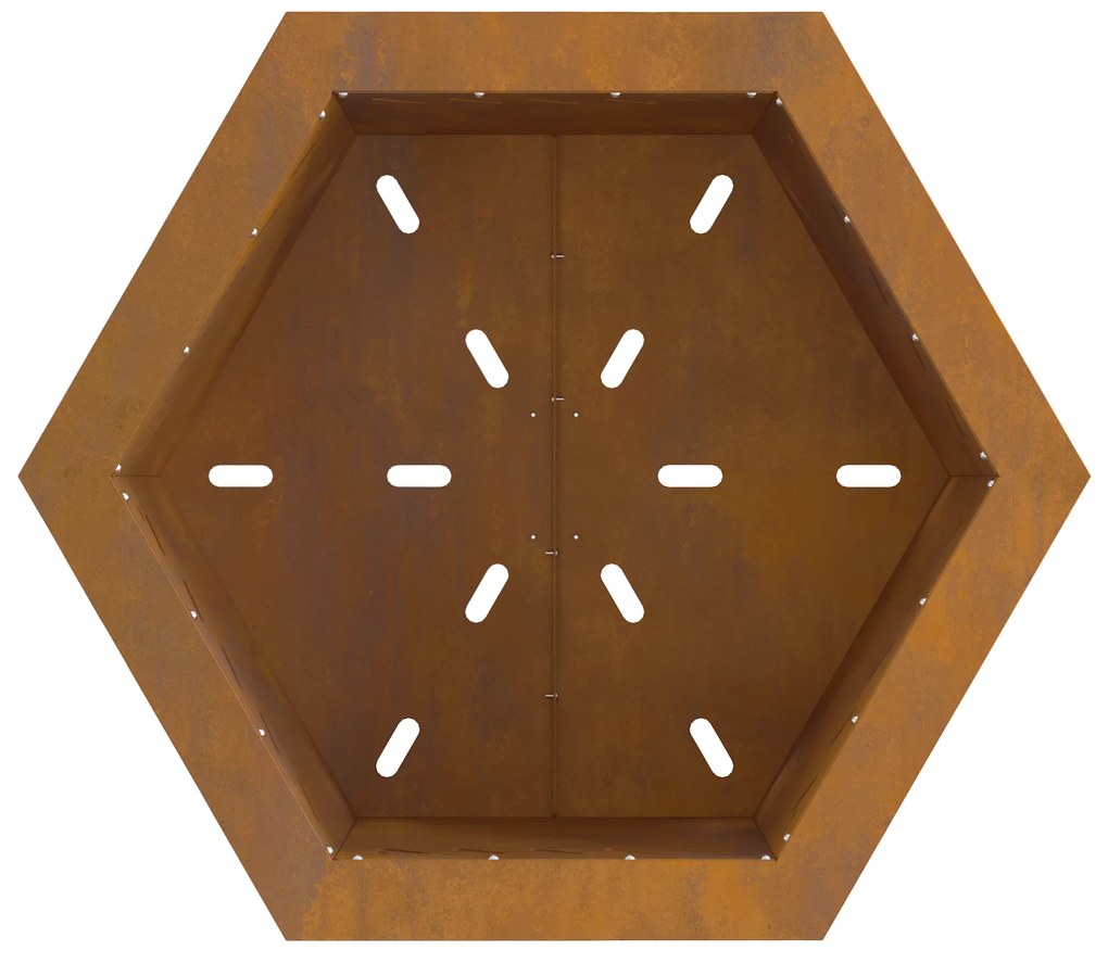 vidaXL Ατμός Εστία Χωρίς Καπνό Εξαγωνική 58x58x51 εκ Χάλυβας Ανθεκτικός στον Καιρό