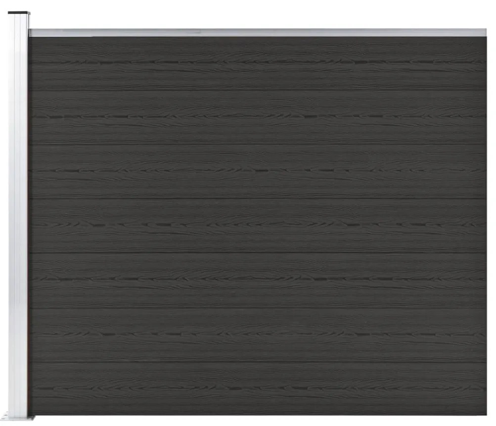 vidaXL Πάνελ Περίφραξης Μαύρο 175 x 146 εκ. από WPC