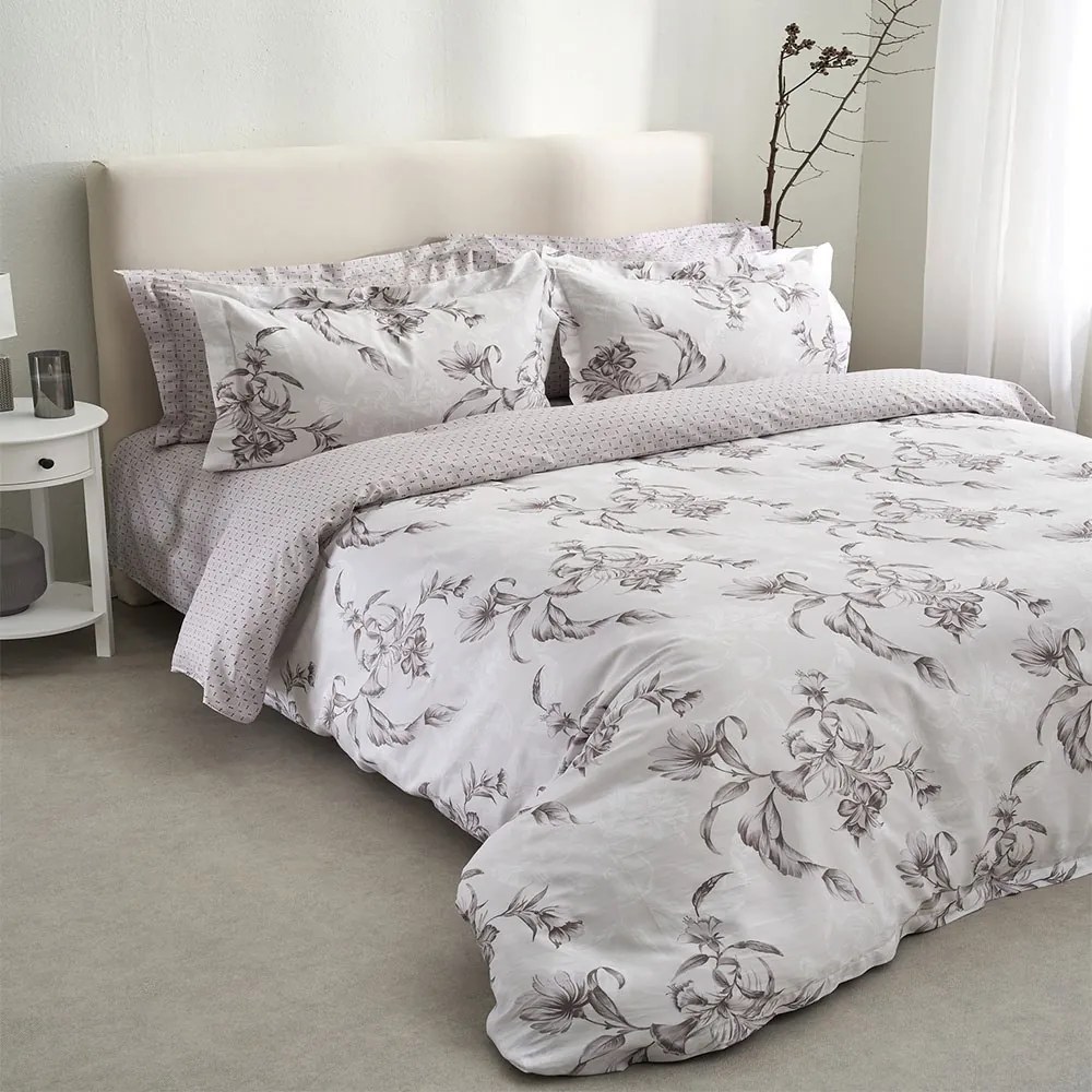 Σεντόνια Victoria-1 (Σετ 4τμχ) Grey Vesta Home Queen Size 240x270cm 100% Βαμβακοσατέν