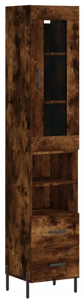 vidaXL Ντουλάπι Καπνιστή δρυς 34,5x34x180 εκ. από Επεξεργασμένο Ξύλο
