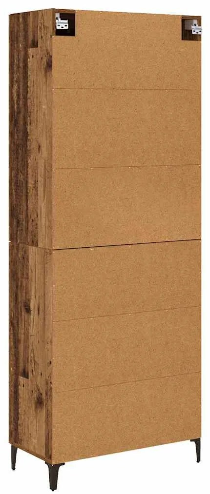 vidaXL Highboard Παλιό Ξύλο 69,5 x 34 x 180 εκ. Επεξεργασμένο ξύλο