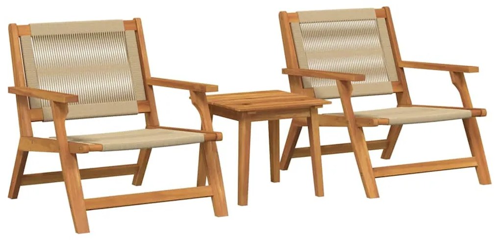 vidaXL Κήπου Καρέκλες με Τραπέζι 3 pcs Μπεζ Στερεό Ξύλο Ακακίας