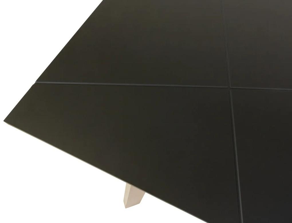 Τραπέζι Boston CE125, Μαύρο ματ, Σκούρα βελανιδιά delano, 77x85x140cm, 36 kg, Επιμήκυνση, Ινοσανίδες μέσης πυκνότητας, Ξύλο | Epipla1.gr