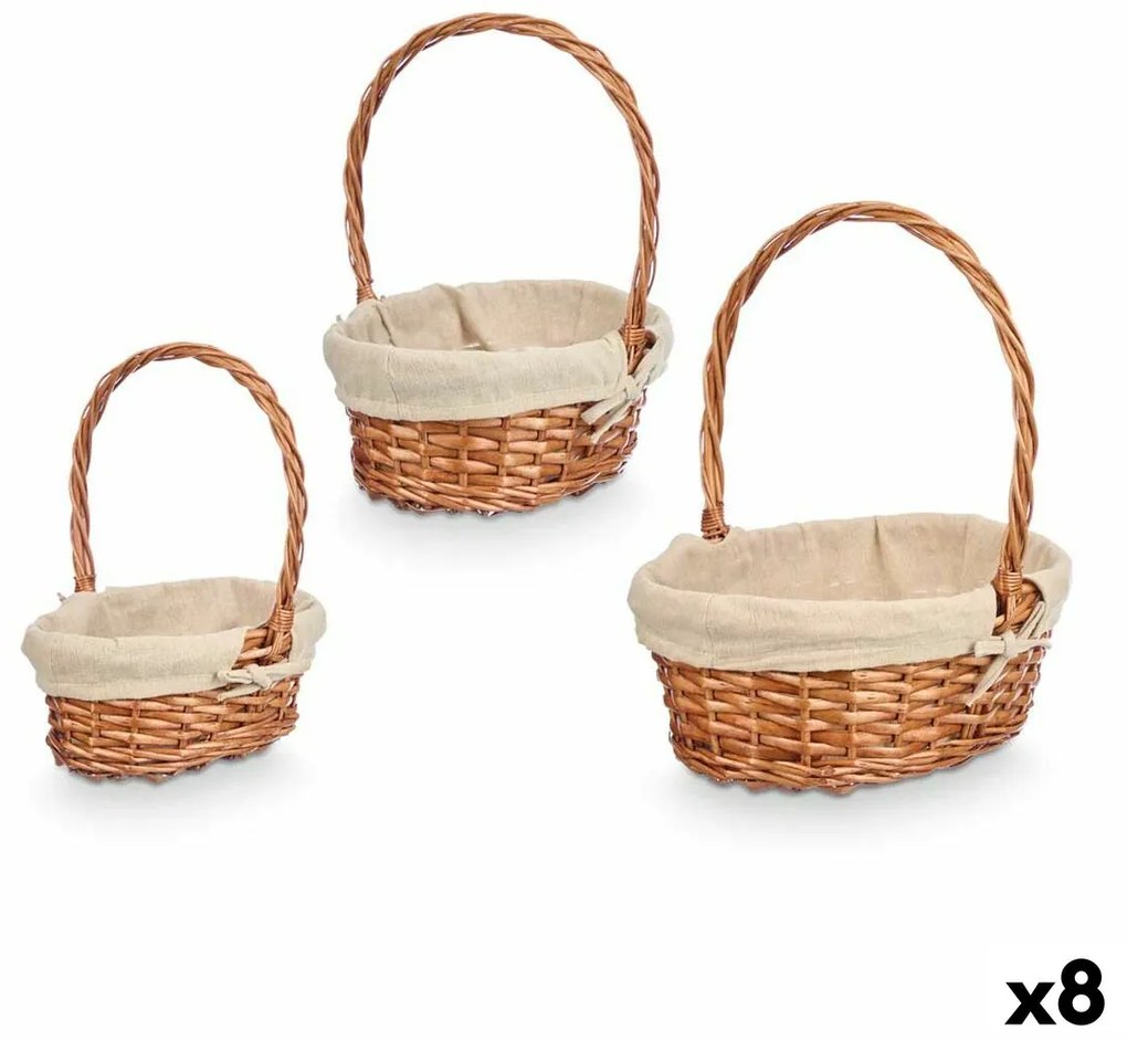 Σετ καλαθιών Kipit πολυεστέρας λυγαριά Ύφασμα 50 % βαμβάκι 34 x 39,5 x 30 cm 34 x 40 x 30 cm 3 Τεμάχια