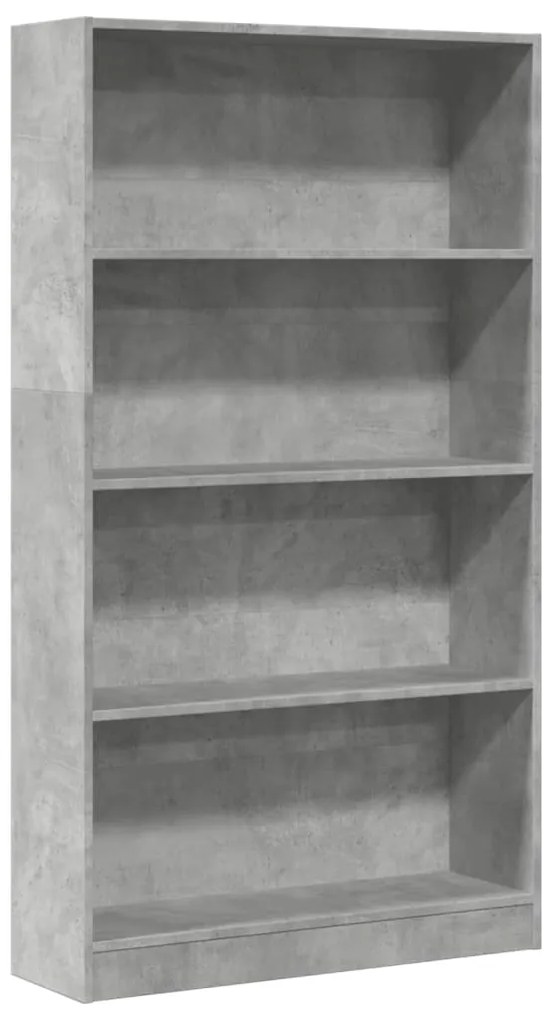 vidaXL Βιβλιοθήκη Γκρι Σκυροδέματος 80x24x143 εκ. Επεξεργ. Ξύλο