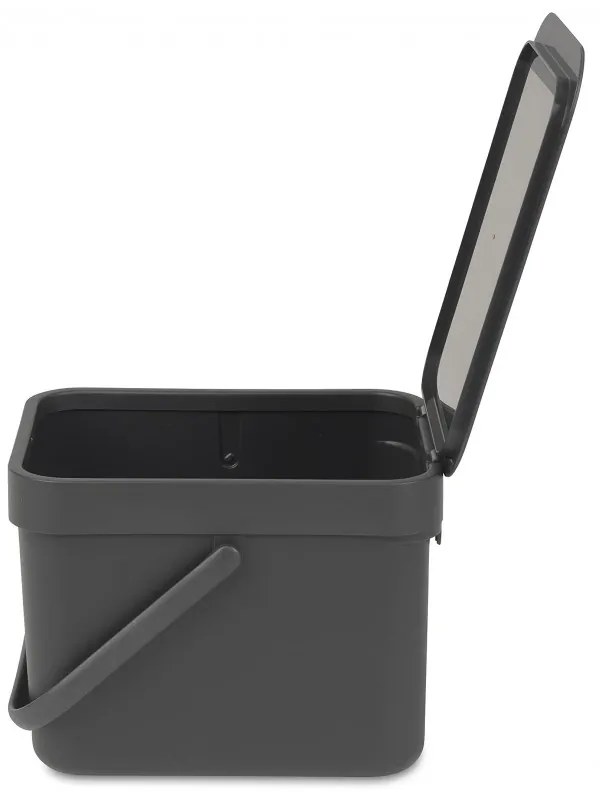 Brabantia Sort&Go κάδος χωριστής συλλογής απορριμμάτων 648974, 6 l, Χειρολαβή, Επιτοίχιος, Σκούρο γκρι