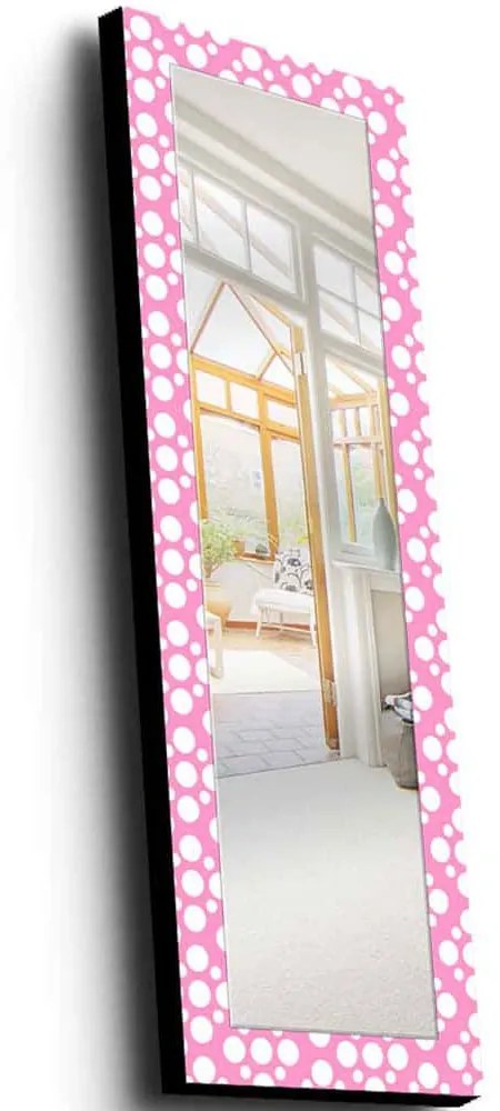 Καθρέπτης Τοίχου 755MER1159 40x120cm Pink-White Wallity Ξύλο,Ύφασμα