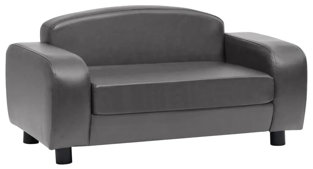 Καναπές-Κρεβάτι Σκύλου Γκρι 80x50x40 εκ. από Συνθετικό Δέρμα - Γκρι