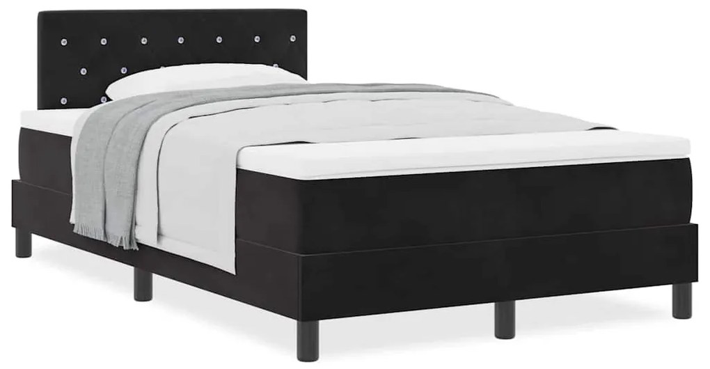 vidaXL Κρεβάτι με Ελατήρια και Στρώμα Μαύρο 120 x 190 cm ύφασμα