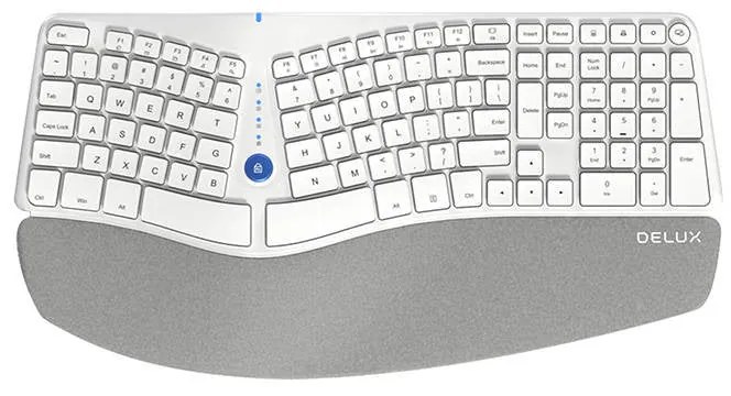 Wireless Ergonomic Keyboard Delux GM901D BT+2.4G (white)