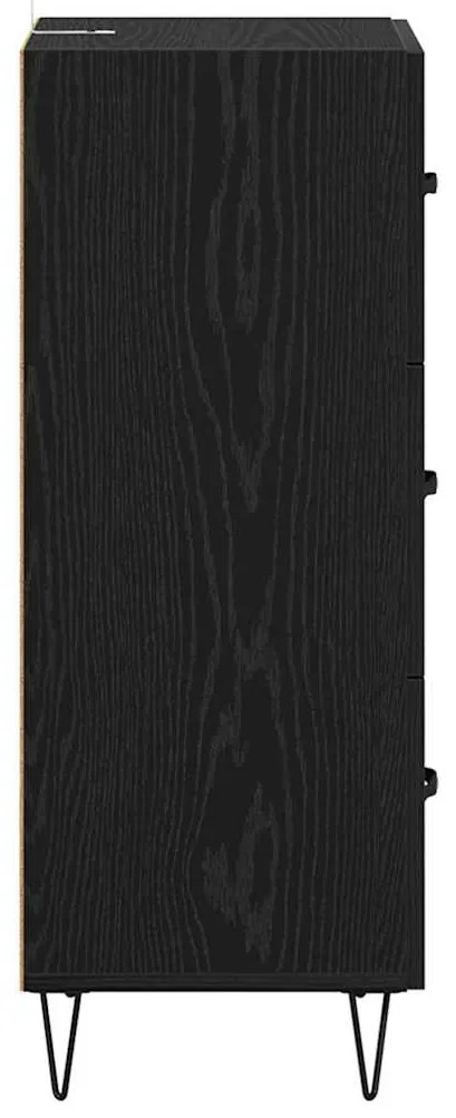 vidaXL Πλαϊνό γραφείο Μαύρη δρυς 34 x 34.5 x 90 εκ Επεξεργασμένο ξύλο