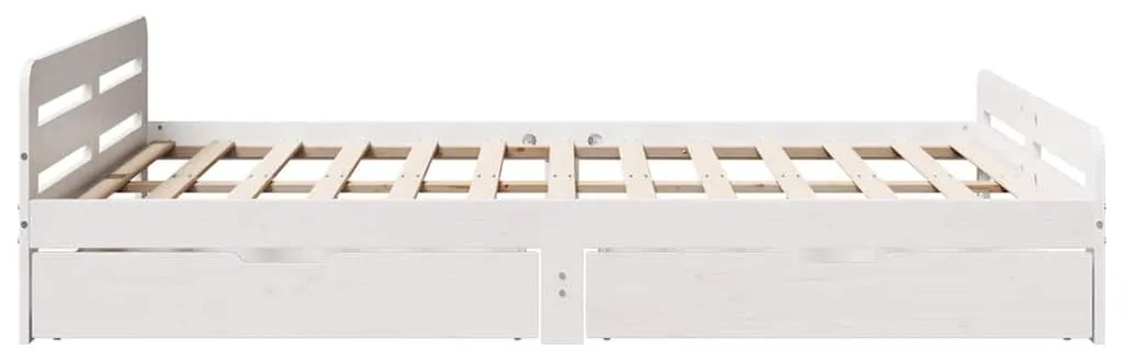 vidaXL Σκελετός Κρεβ. Χωρίς Στρώμα Λευκό 160x200 εκ Μασίφ Πεύκο