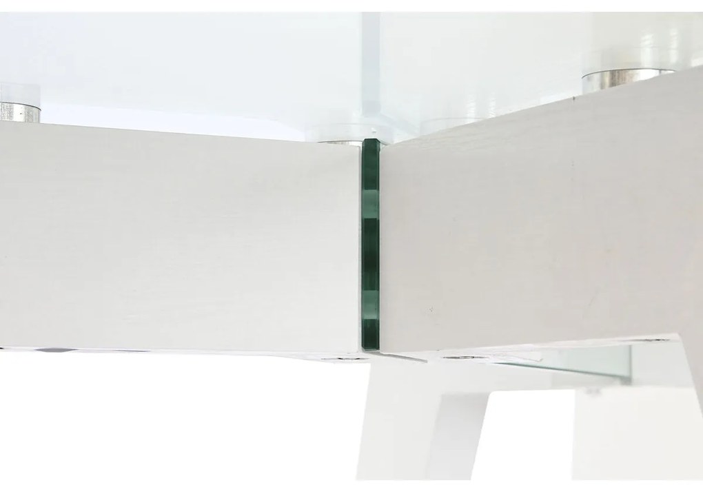 Τραπεζαρία DKD Home Decor Λευκό Διαφανές Κρυστάλλινο Ξύλο MDF 160 x 90 x 75 cm