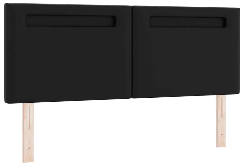 vidaXL Κρεβάτι με ελατήρια με στρώμα Μαύρο 140 x 200 cm Τεχνητό δέρμα