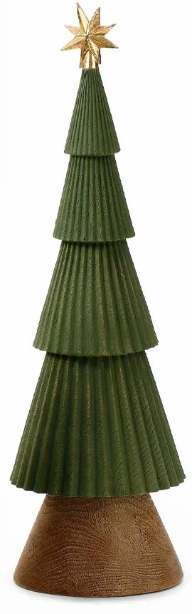 XMAS GREEN TREE M DECO POLYRESIN ΠΡΑΣΙΝΟ ΚΑΦΕ ΧΡΥΣΟ 15x15xH47cm