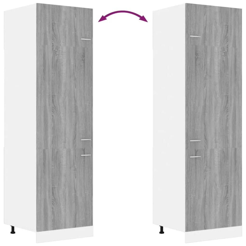 vidaXL Ντουλάπι Ψυγείου "Lyon" Γκρι Sonoma 60x57x207 εκ. από Τεχνητό Ξύλο