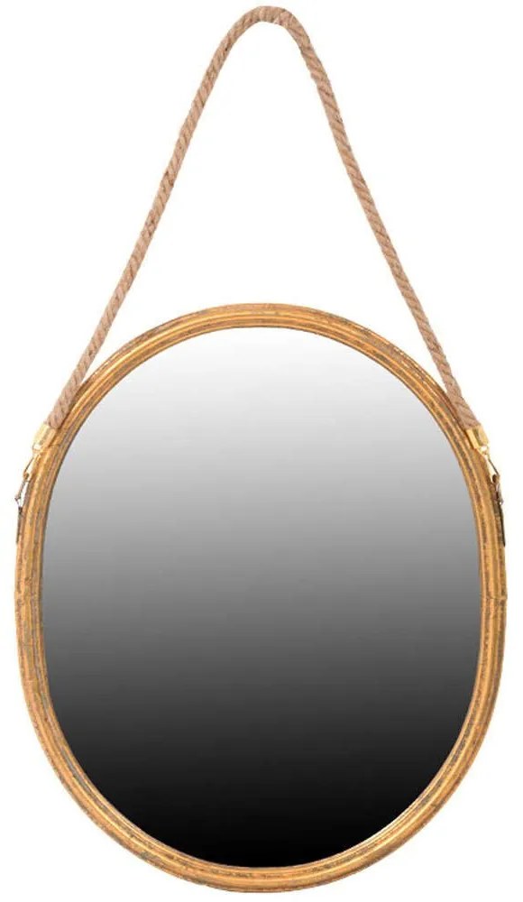 Καθρέπτης Rope 373-92-008 41x2,5x79cm Gold Metal, Glass