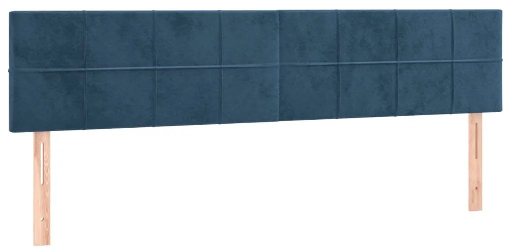 vidaXL Κρεβάτι Boxspring με Στρώμα Σκούρο Μπλε 180x200 εκ. Βελούδινο