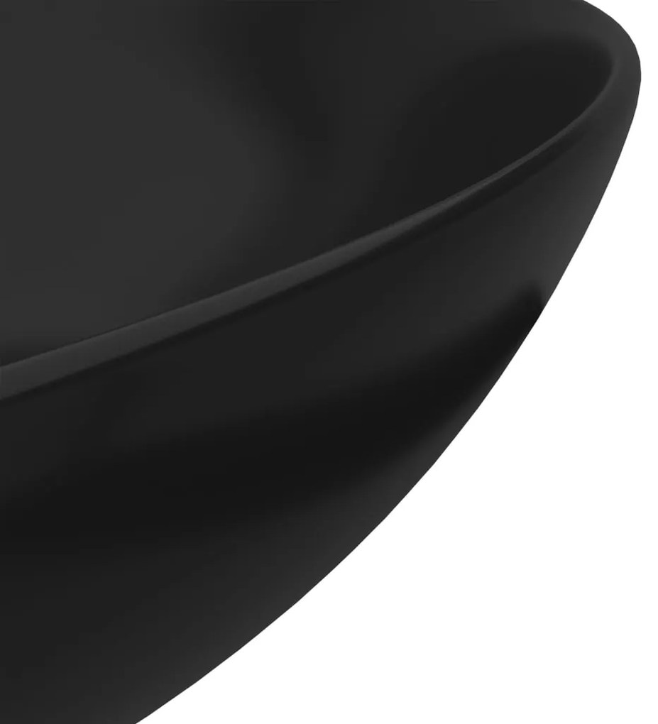 vidaXL Νιπτήρας Μπάνιου Στρογγυλός Μαύρο Ματ Κεραμικός