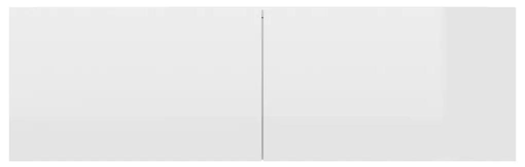 Έπιπλο Τηλεόρασης Γυαλιστερό Λευκό 100x30x30 εκ. Μοριοσανίδα - Λευκό