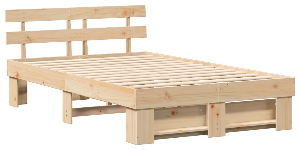 vidaXL Σκελετός Κρεβατιού Καφέ 140 x 190 cm Συμπαγές ξύλο πεύκου