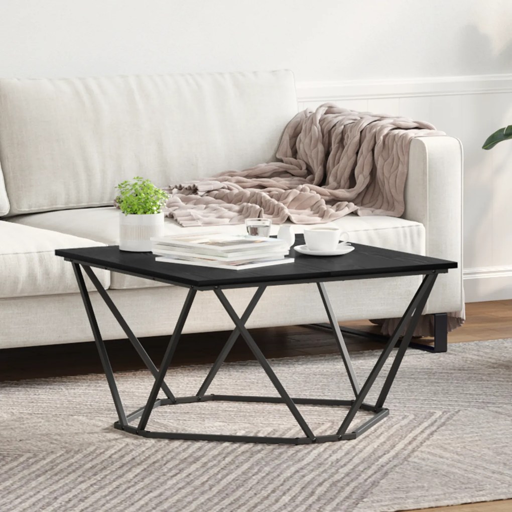 vidaXL Τραπεζάκι σαλονιού Μαύρο Δρυς 80x80x45 εκ. Κατασκευασμένο από Ξύλο
