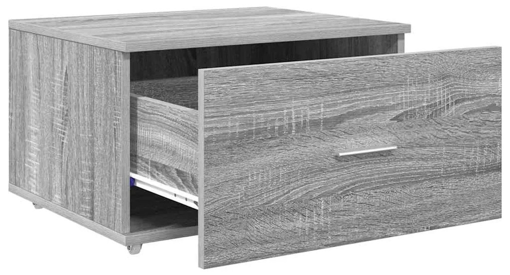 vidaXL Ντουλάπι με Συρτάρια με τροχούς Γκρίζο Σονομα 55 x 45 x 31 εκ