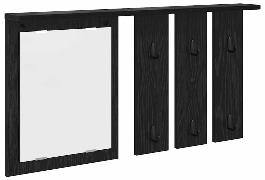 vidaXL Τοίχου Κρεμάστρα Μαύρη δρυς 85 x 10 x 45 εκ. Επεξεργασμένο ξύλο