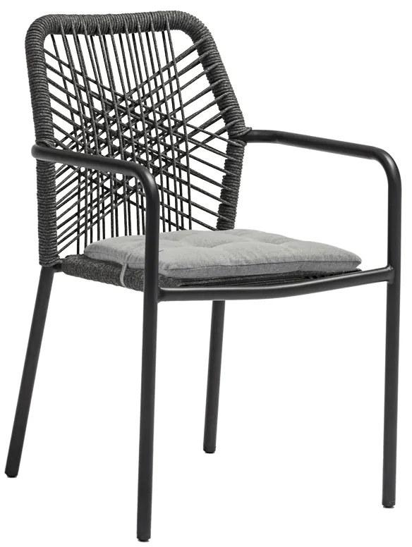 Τραπεζαρία Kliton-Kherson σετ 5τεμ pakoworld αλουμίνιο σε ανθρακί απόχρωση 80x80x74εκ