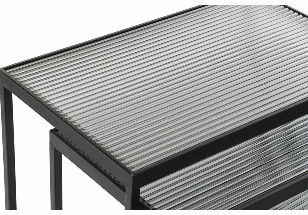 Σετ 3 Τραπεζάκια DKD Home Decor Μαύρο 58 x 36,5 x 53,5 cm