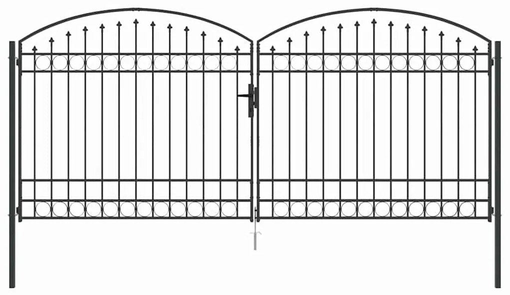 vidaXL Πύλη Φράχτη με κλειδαριά Γκρι 400 x 175 cm Ατσάλι