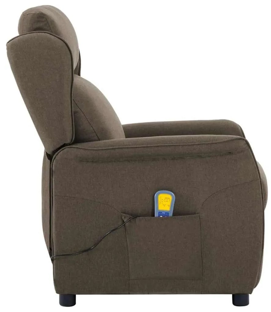 vidaXL Καρέκλα μασάζ με μαξιλάρι Taupe 67.5 x 93.5 x 101.5 εκ ύφασμα