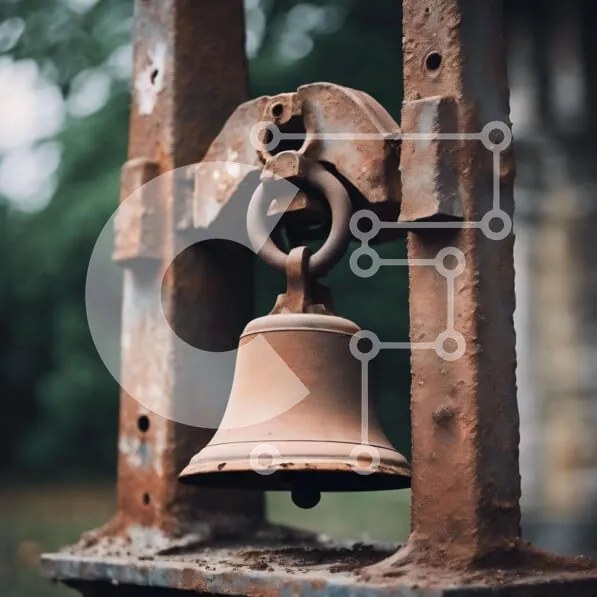 Intra Συλλεκτικό Ξύλινο Παζλ Plywood  4mm - Rusty Bell σε Old Metal Post Σε Ξύλινο Κουτί - Διαστάσεις: 10x10 cm – 25 κομμάτια
