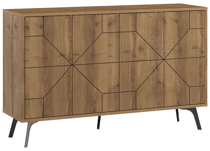 Μπουφές Dune pakoworld σε καρυδί απόχρωση 123x35x77.4εκ (1 τεμάχια)