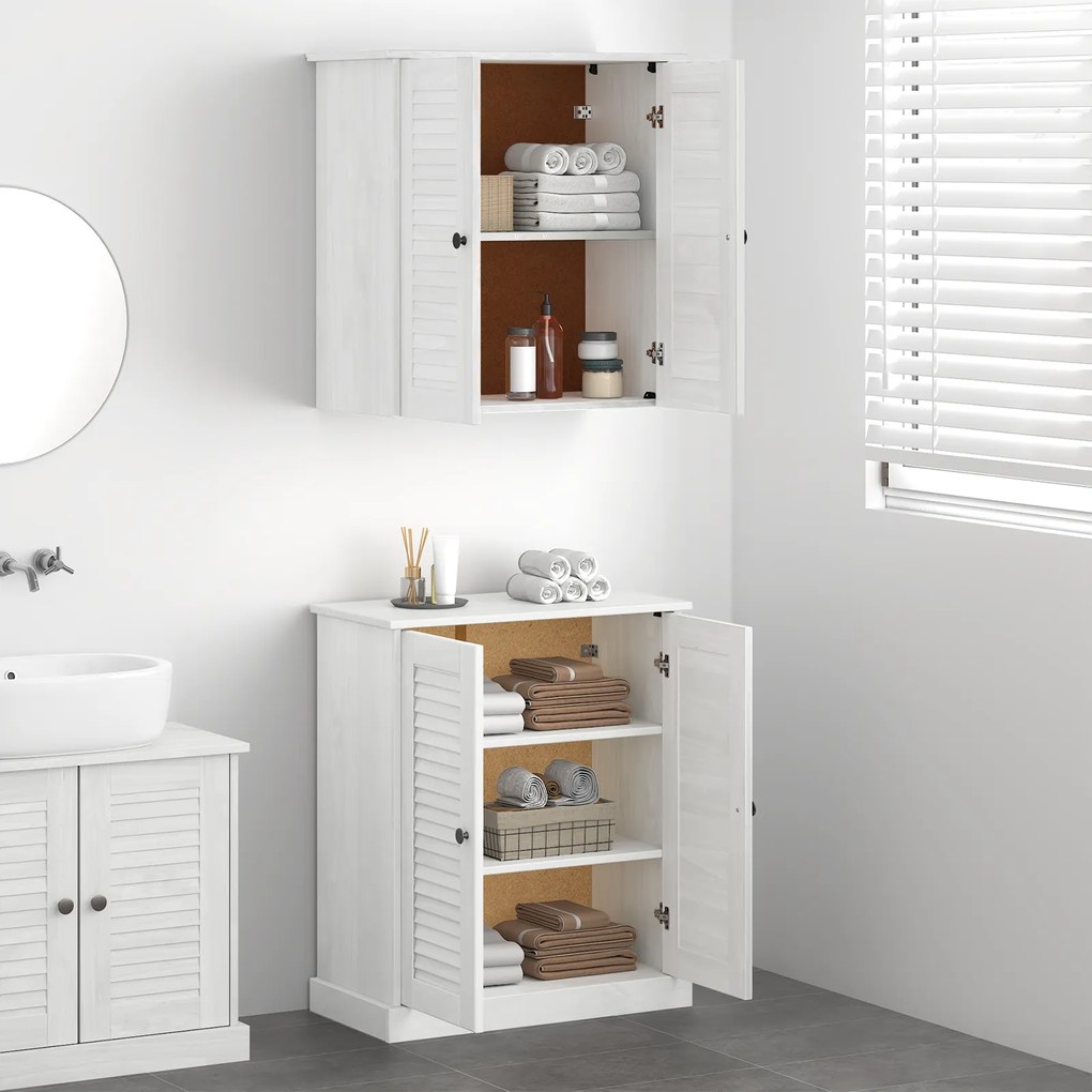 vidaXL Σετ Επίπλων Μπάνιου με ράφι 2 pcs Καφέ 67.5 x 34 x 80 εκ.