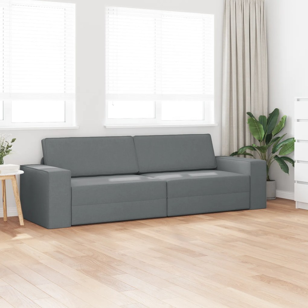 vidaXL Καναπές-Κρεβάτι 2 σε 1 Σκούρος Γκρι 245x150x60.5 cm Υφάσματα