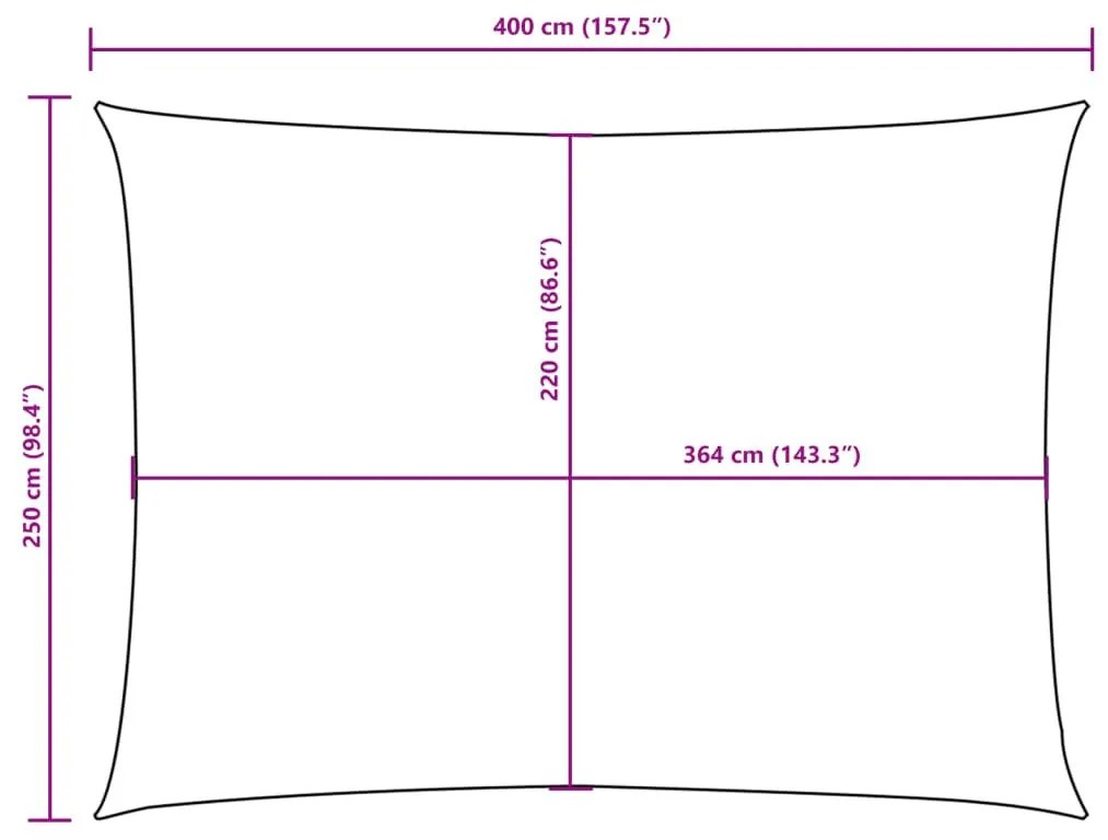 Πανί Σκίασης Ορθογώνιο Taupe 2,5 x 4 μ. από Ύφασμα Oxford - Μπεζ-Γκρι